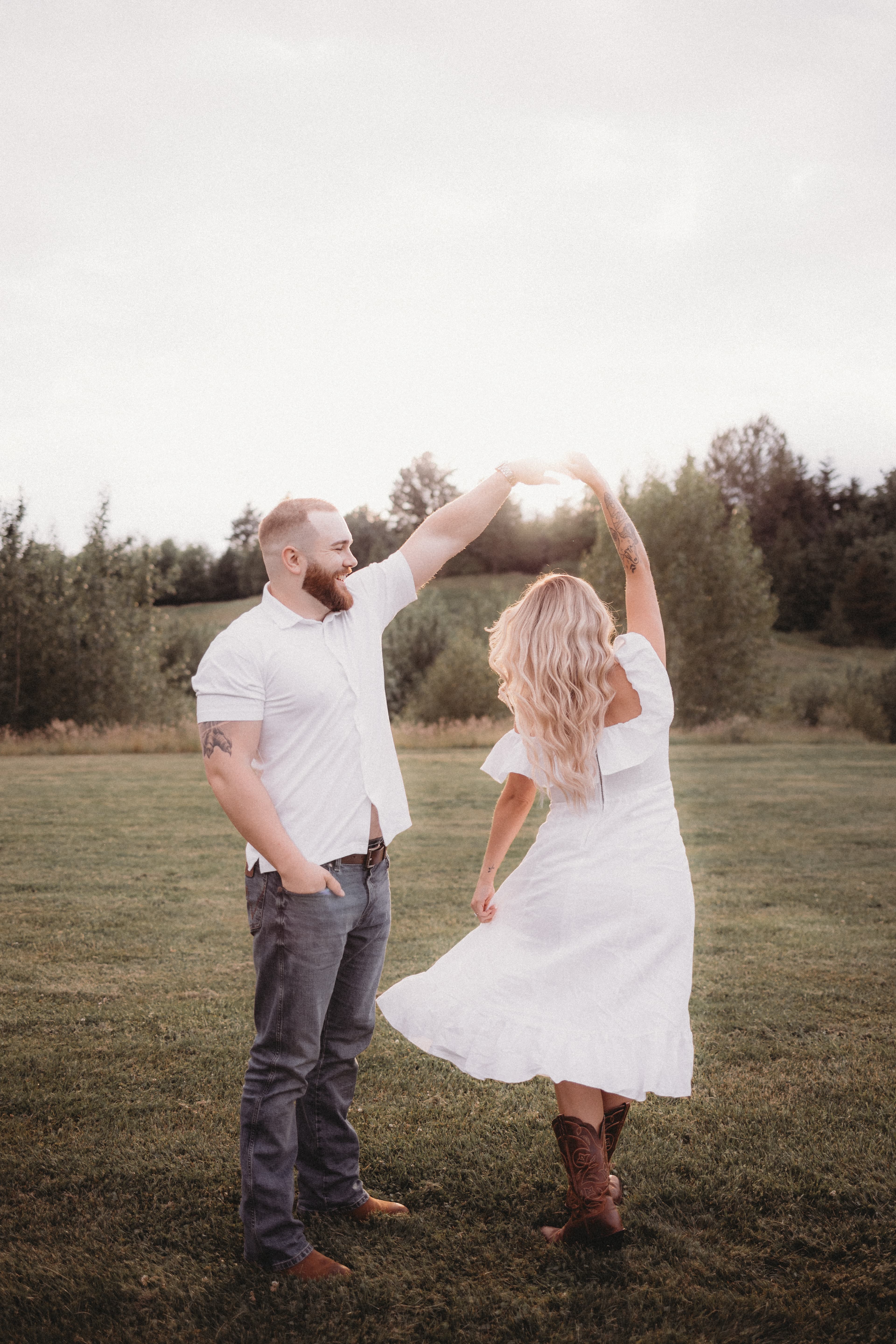 Matthew and Robyn dancing outdoors